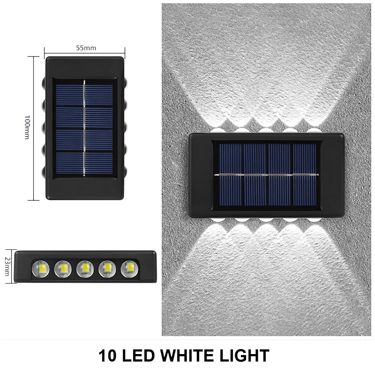 Waterproof Solar Wall Light with Dual Illumination