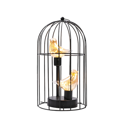 Battery Operated Birdcage Decorative Table Lamp
