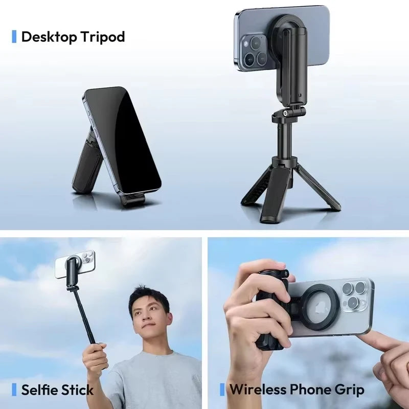 Magnetic Phone Tripod with Wireless Grip