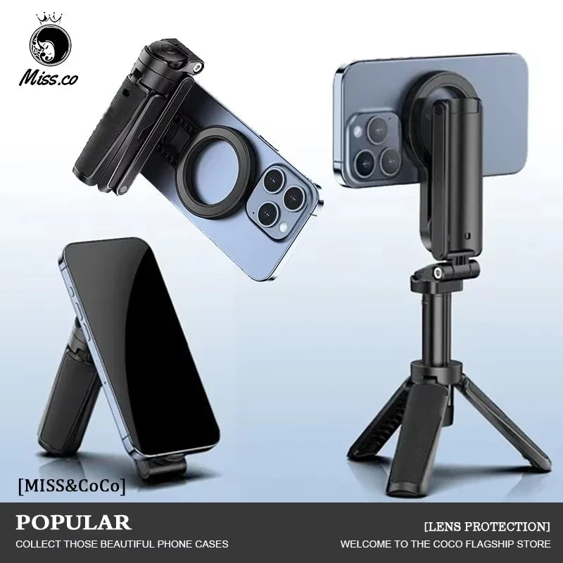 Magnetic Phone Tripod with Wireless Grip
