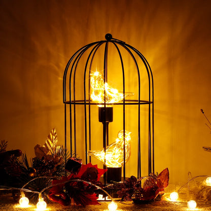 Battery Operated Birdcage Decorative Table Lamp